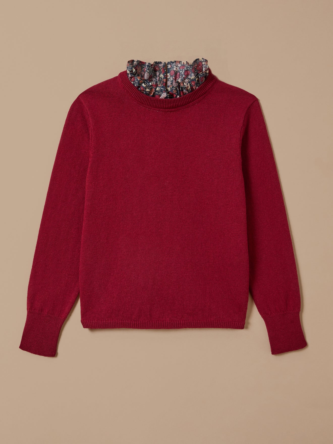 Pull Fille col en tissu Liberty