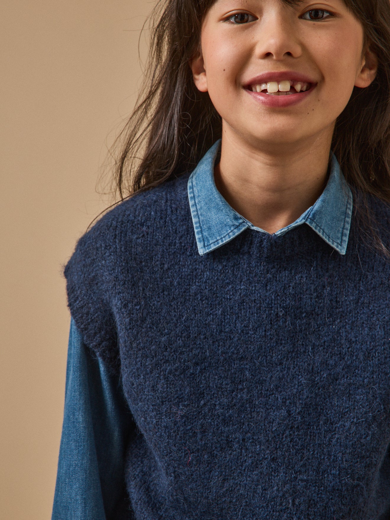 Pull sans manches Fille laine et alpaga