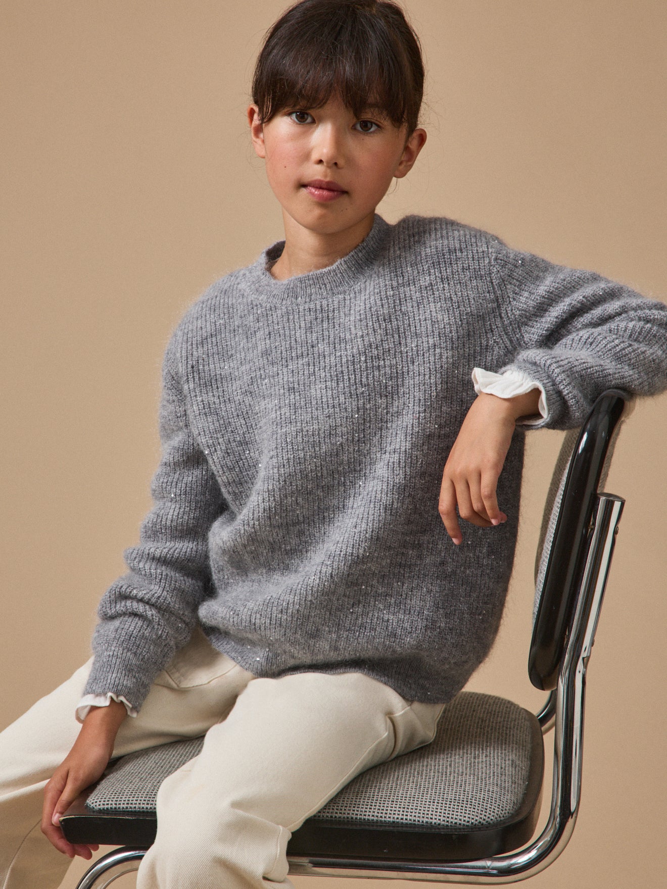 Pull en laine et mohair Fille
