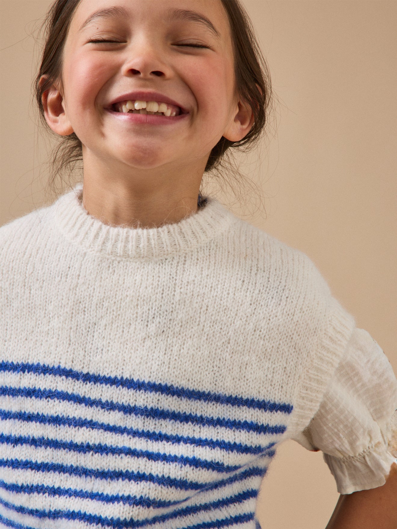 Pull rayé sans manches Fille