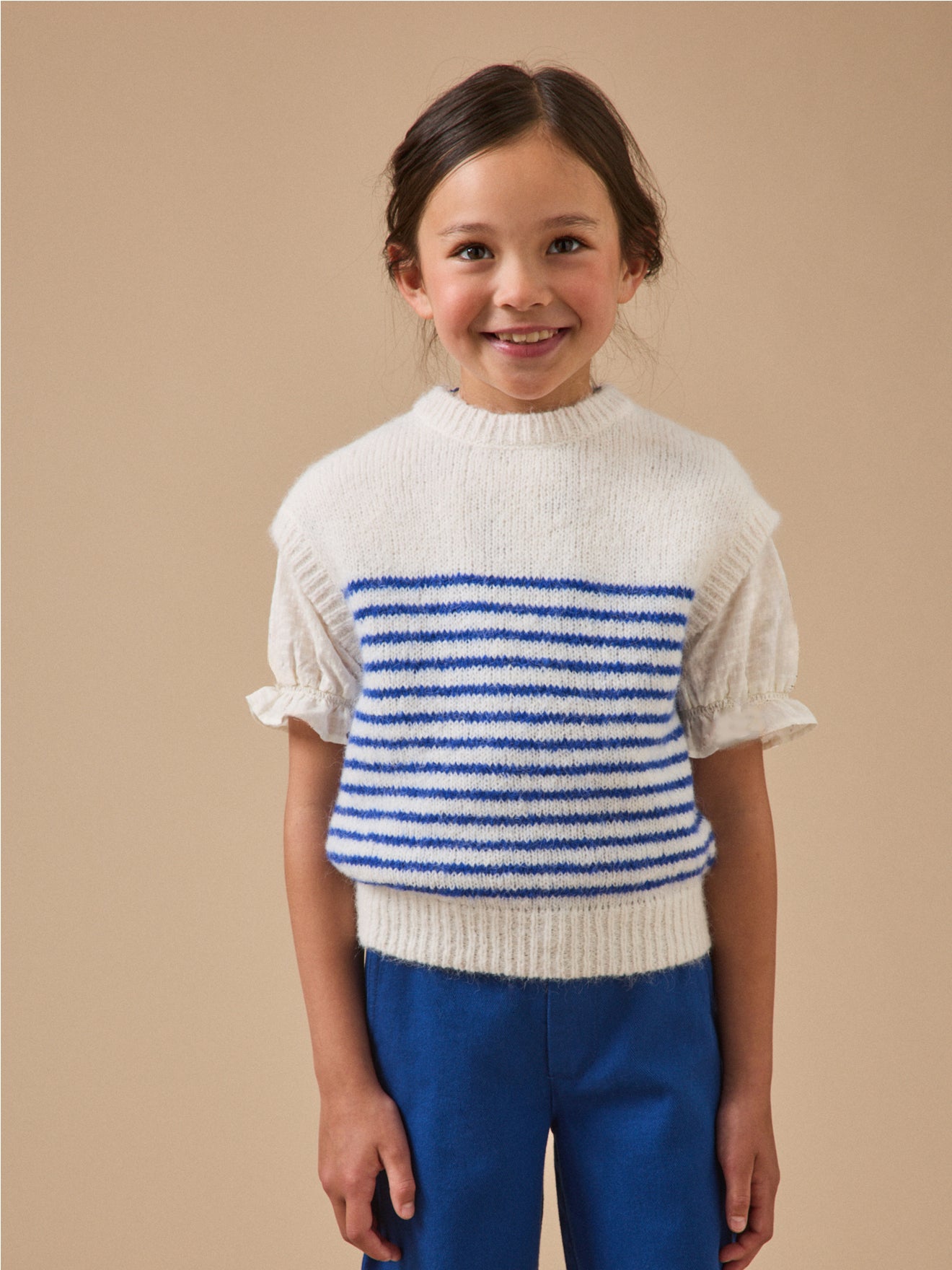 Pull rayé sans manches Fille