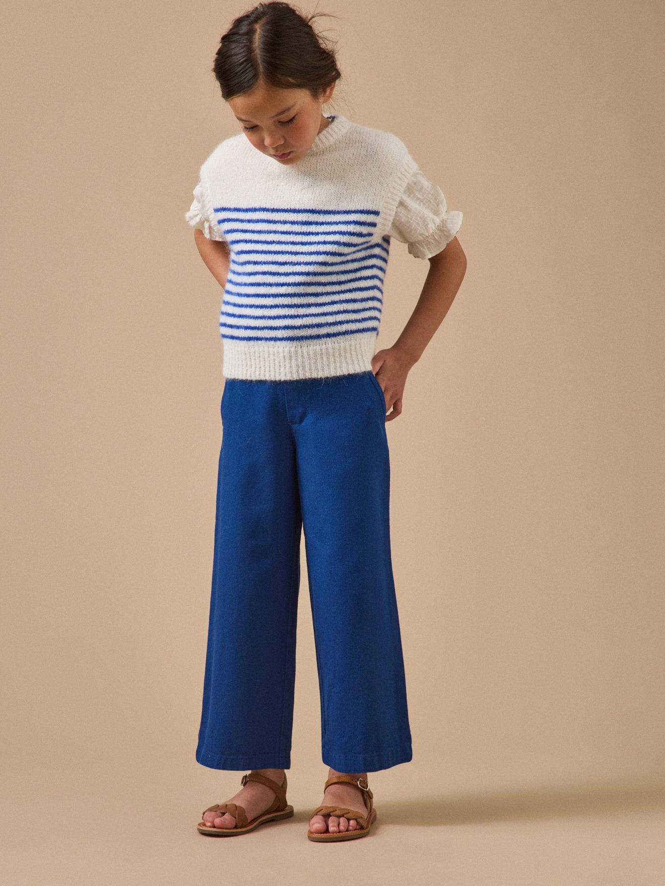 Pull rayé sans manches Fille