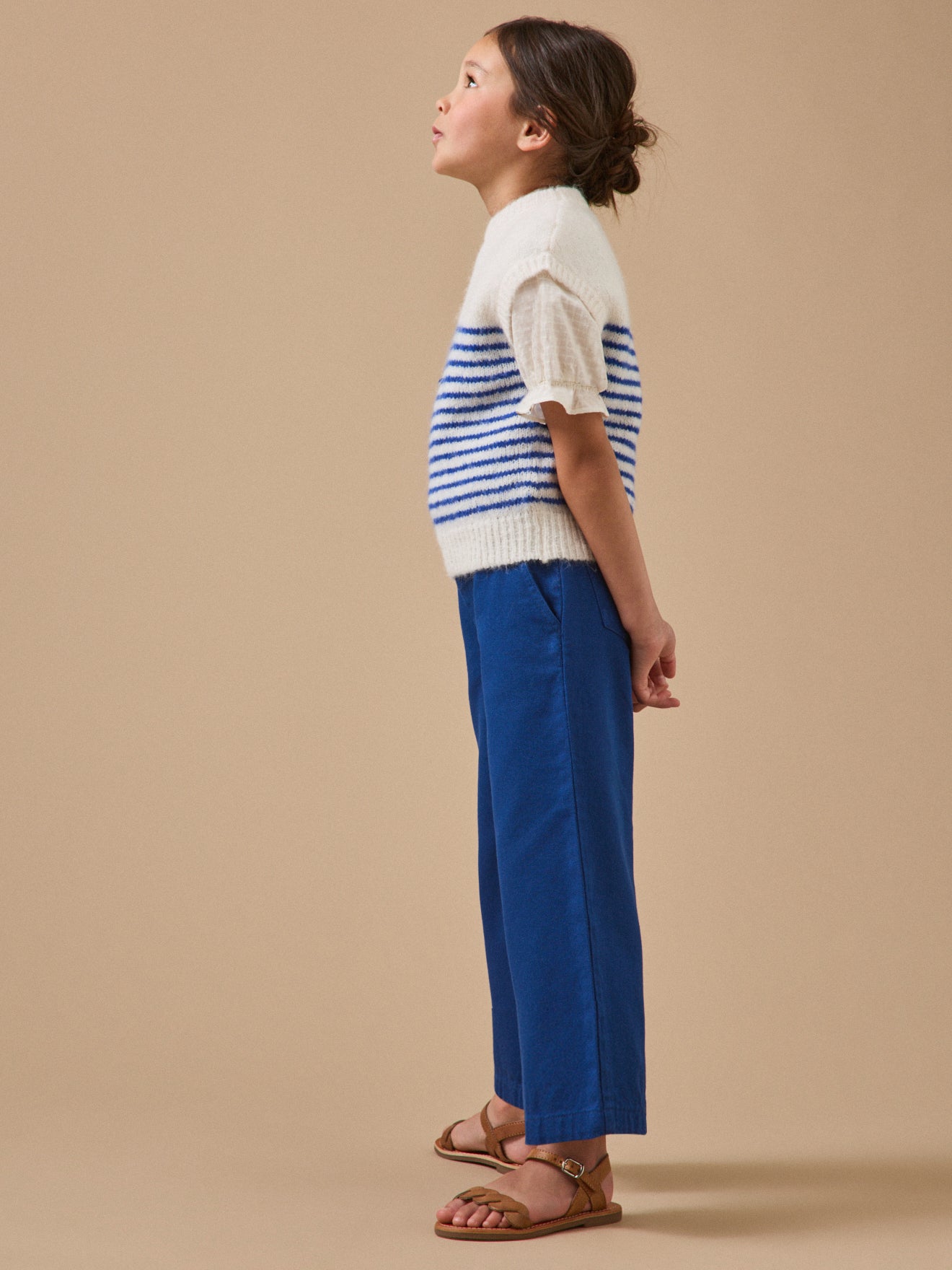 Pull rayé sans manches Fille