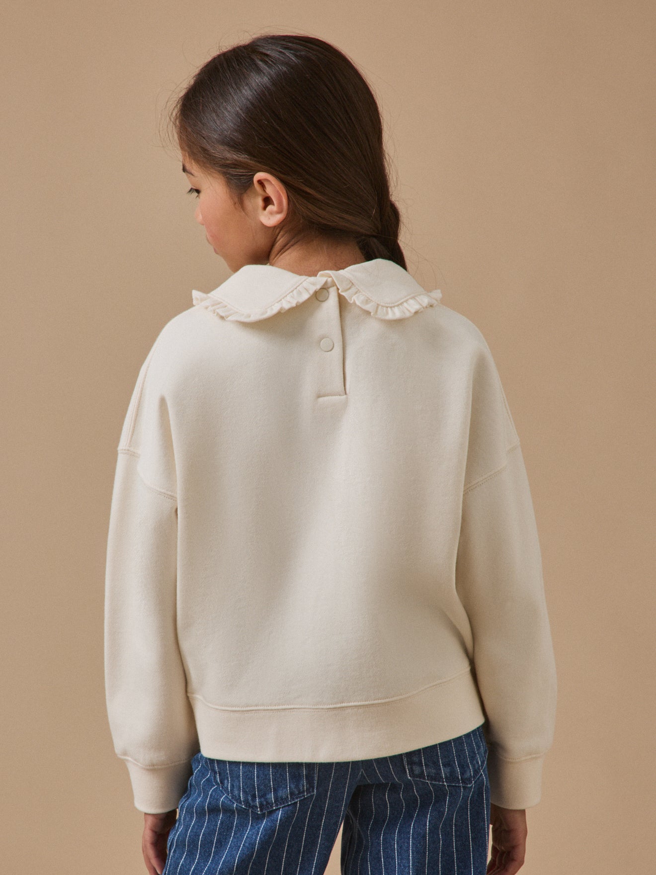 Sweat Fille col volanté