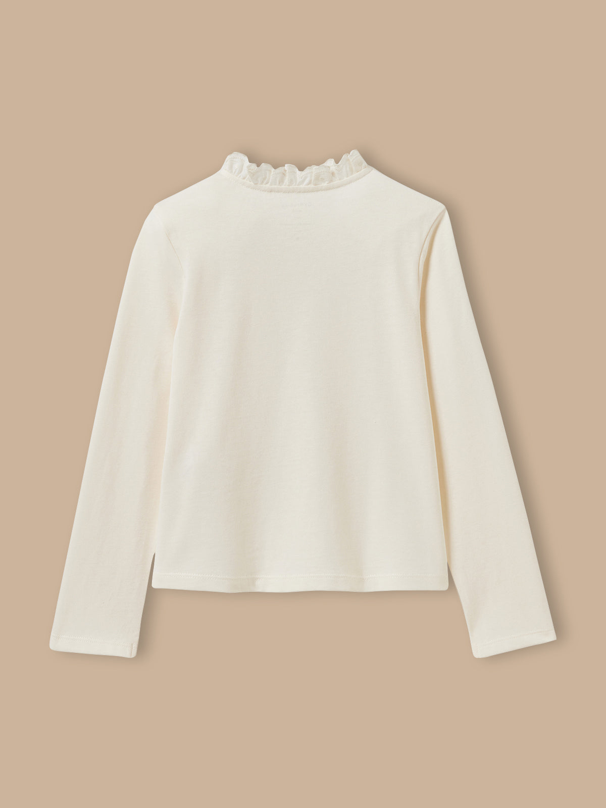 T-shirt Fille col montant brodé - Coton biologique