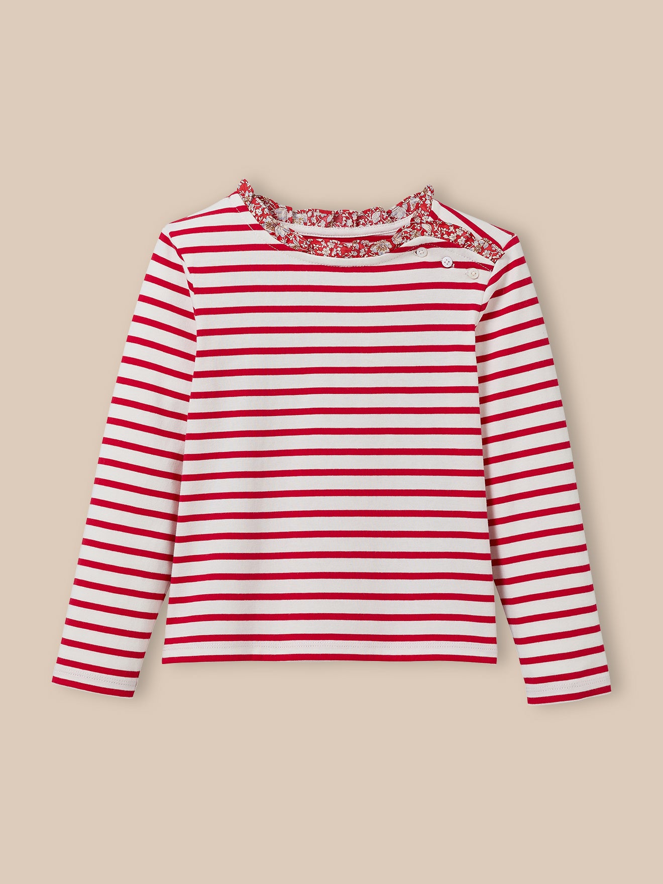 T-shirt marinière Fille tissu Liberty - Coton biologique
