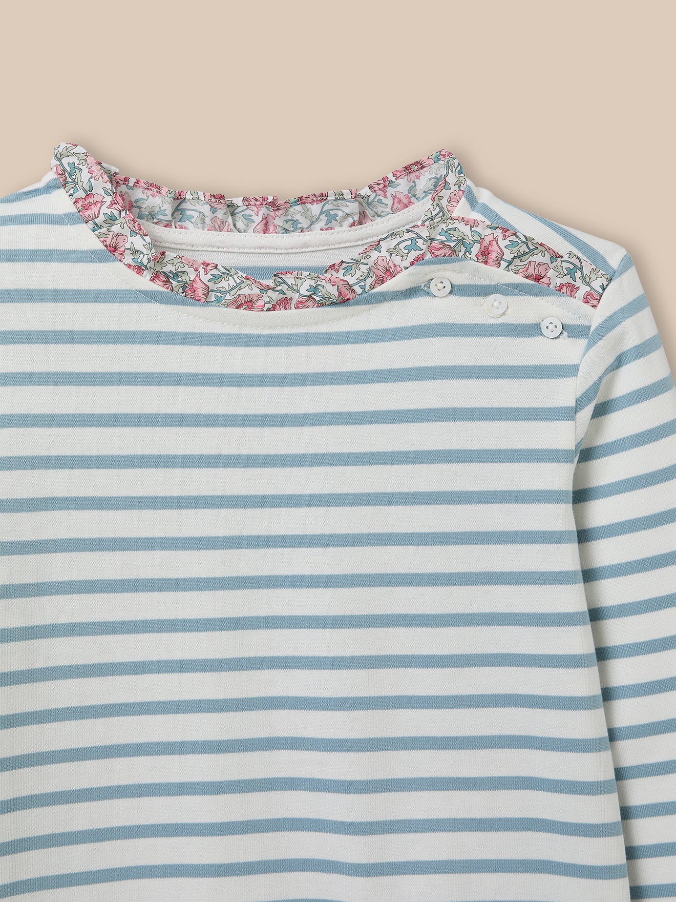 T-shirt marinière Fille tissu Liberty - Coton biologique
