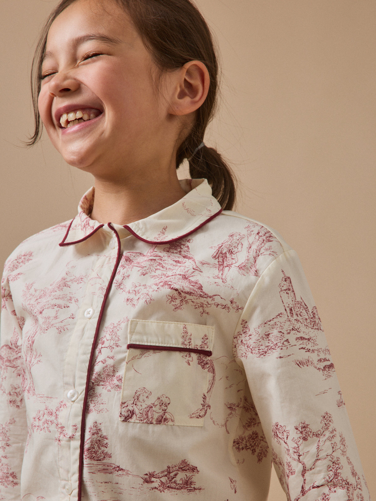 Pyjama fille esprit toile de Jouy