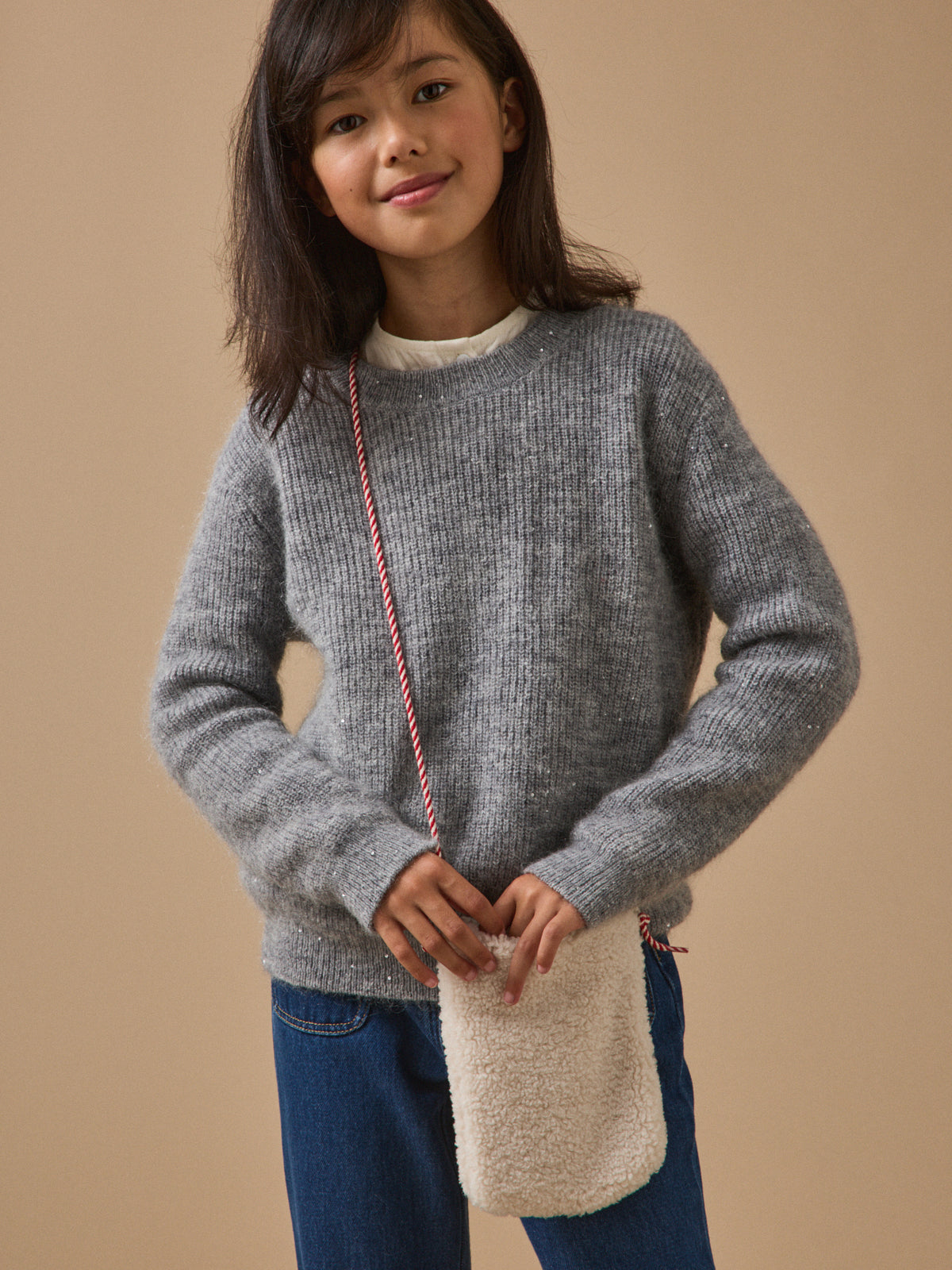 Pochette en sherpa fille
