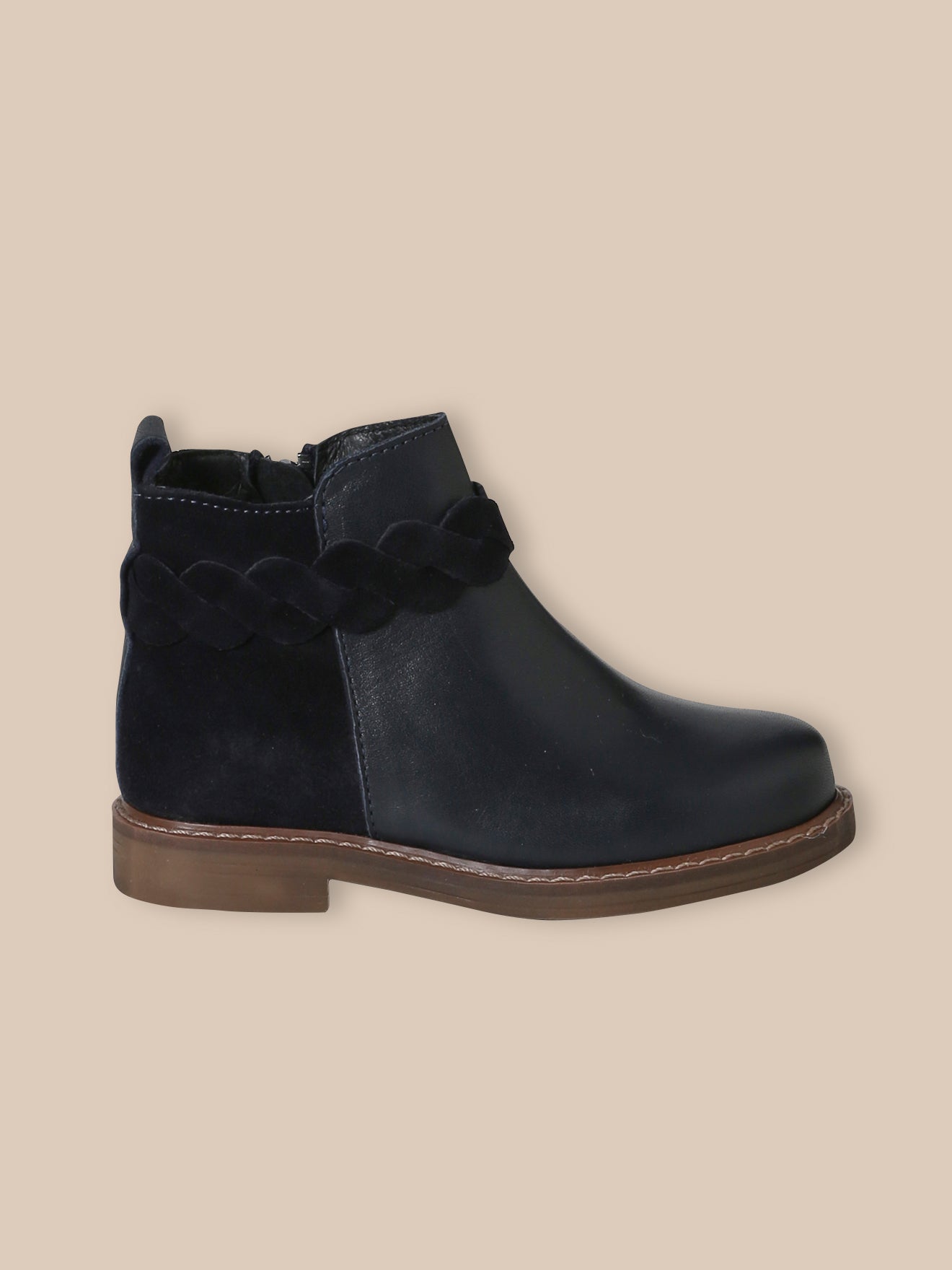 Boots tresse en cuir Fille