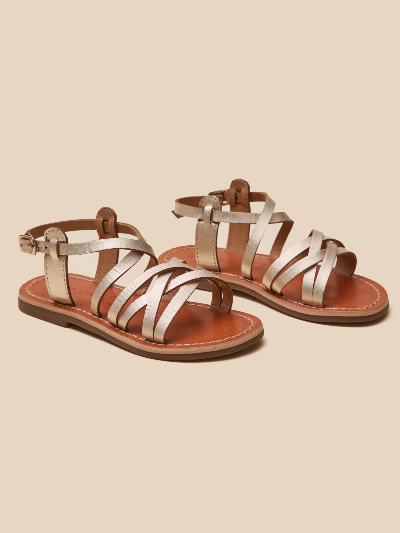 Sandales dorées Fille en cuir