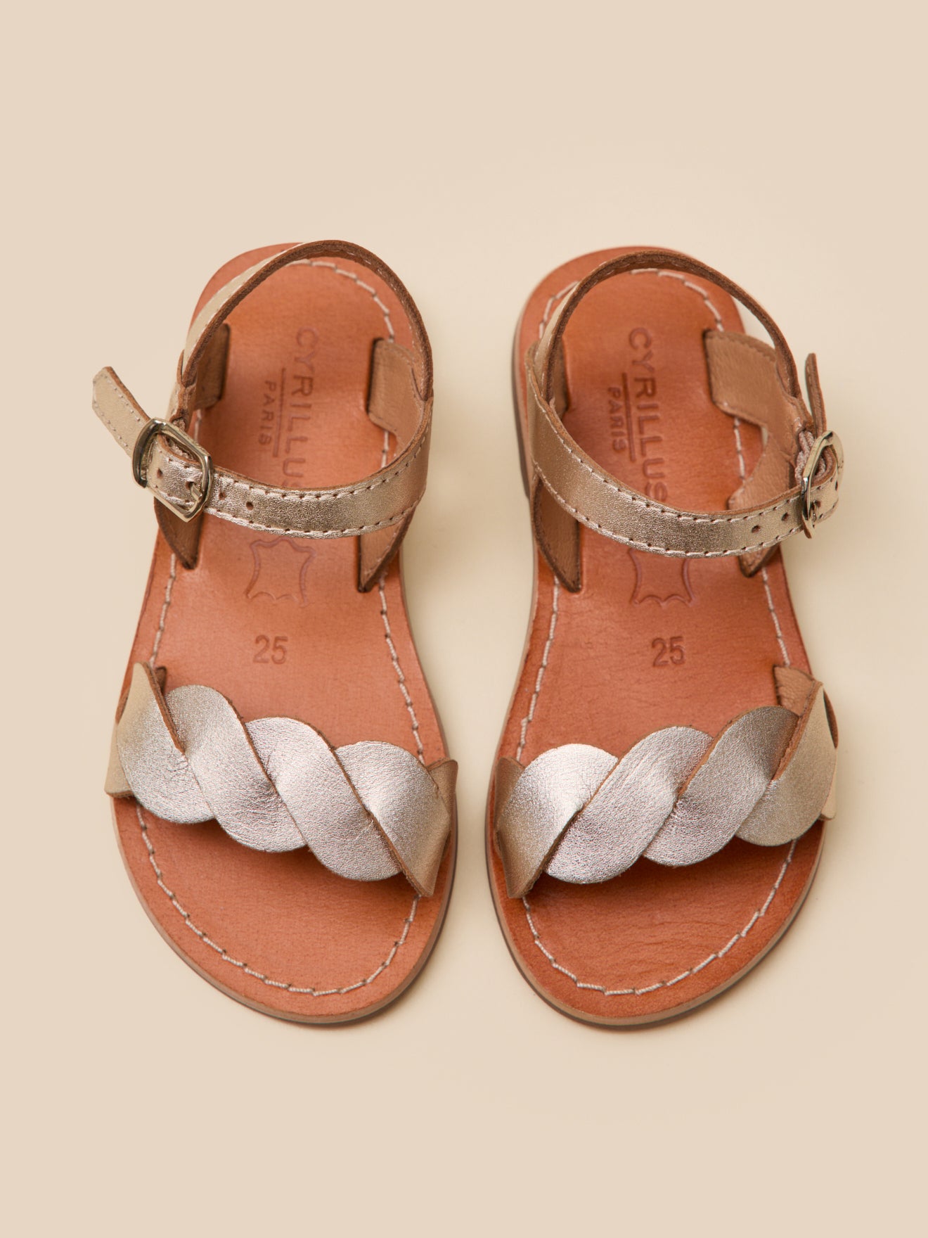 Sandales tressées Fille en cuir