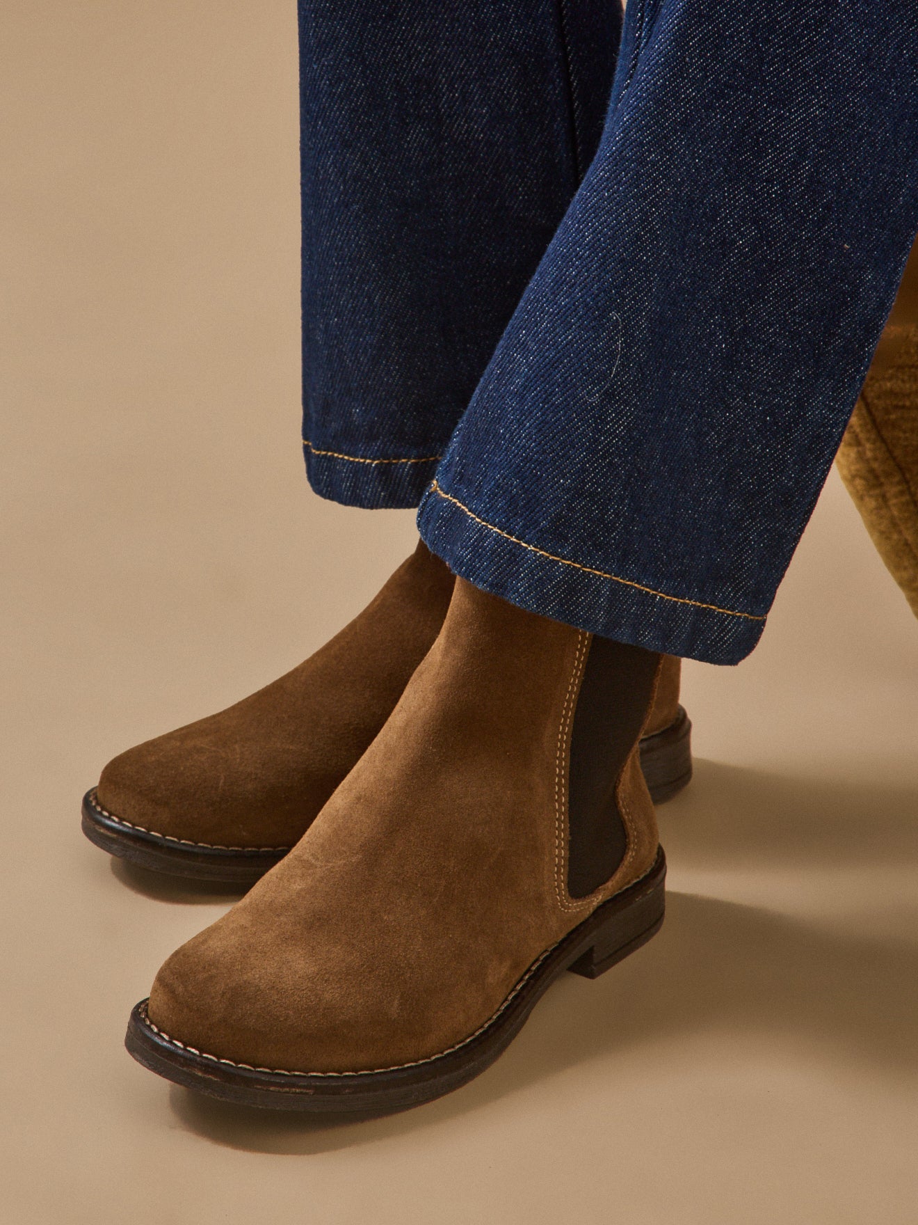 Boots chelsea cuir suédé fille