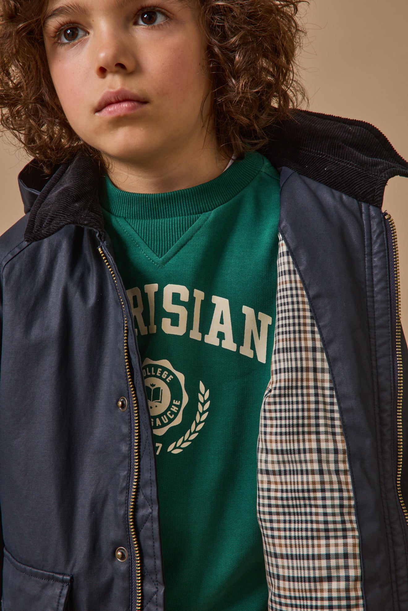 Veste en coton enduit Garçon