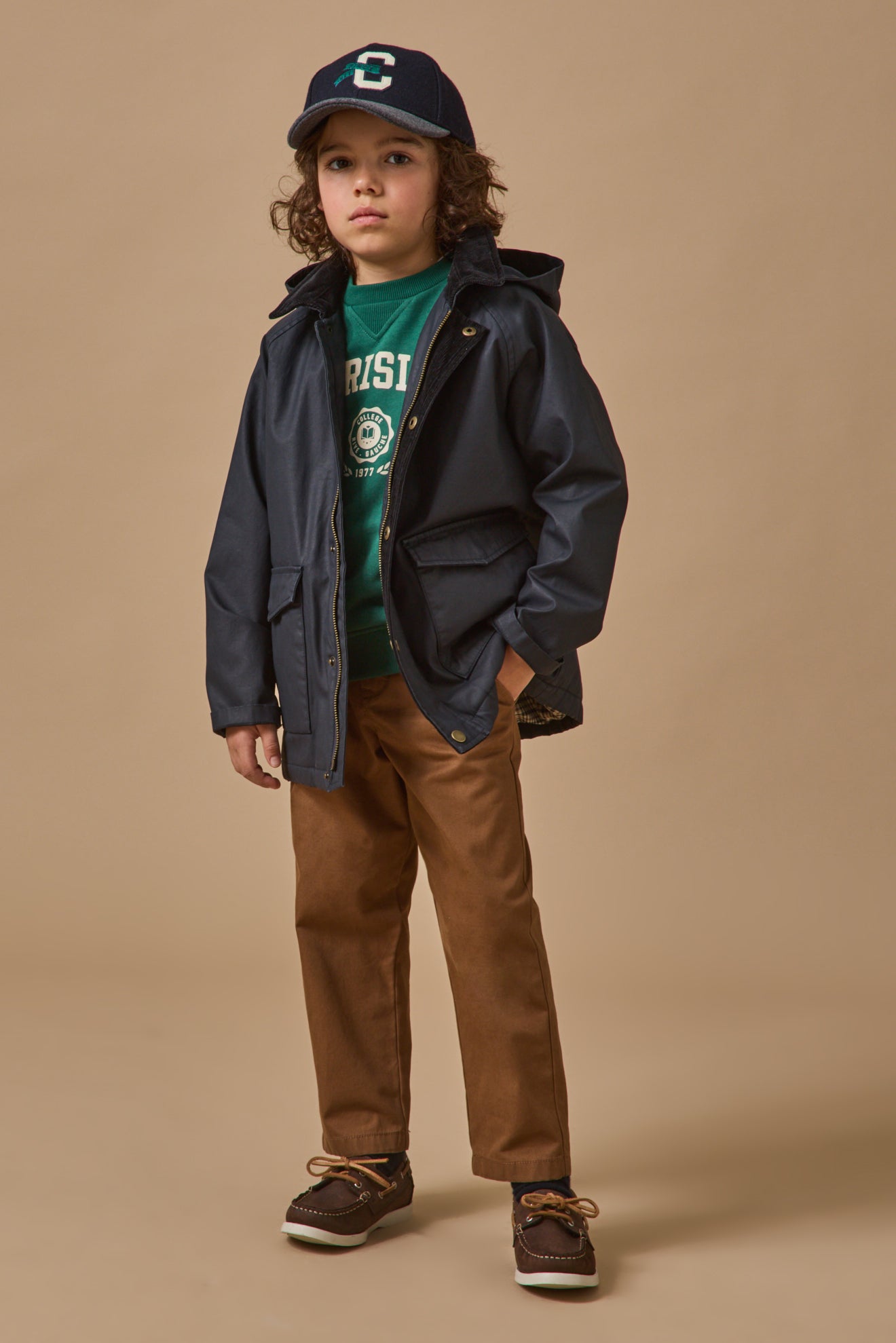 Veste en coton enduit Garçon