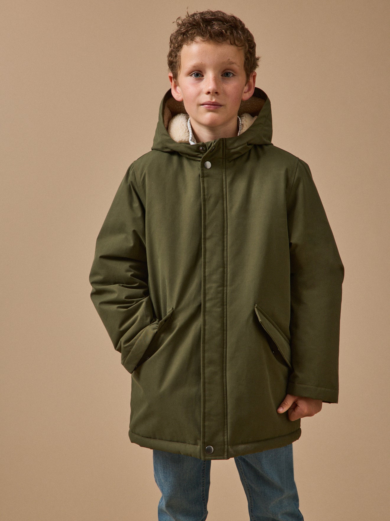 Parka doublée sherpa Garçon