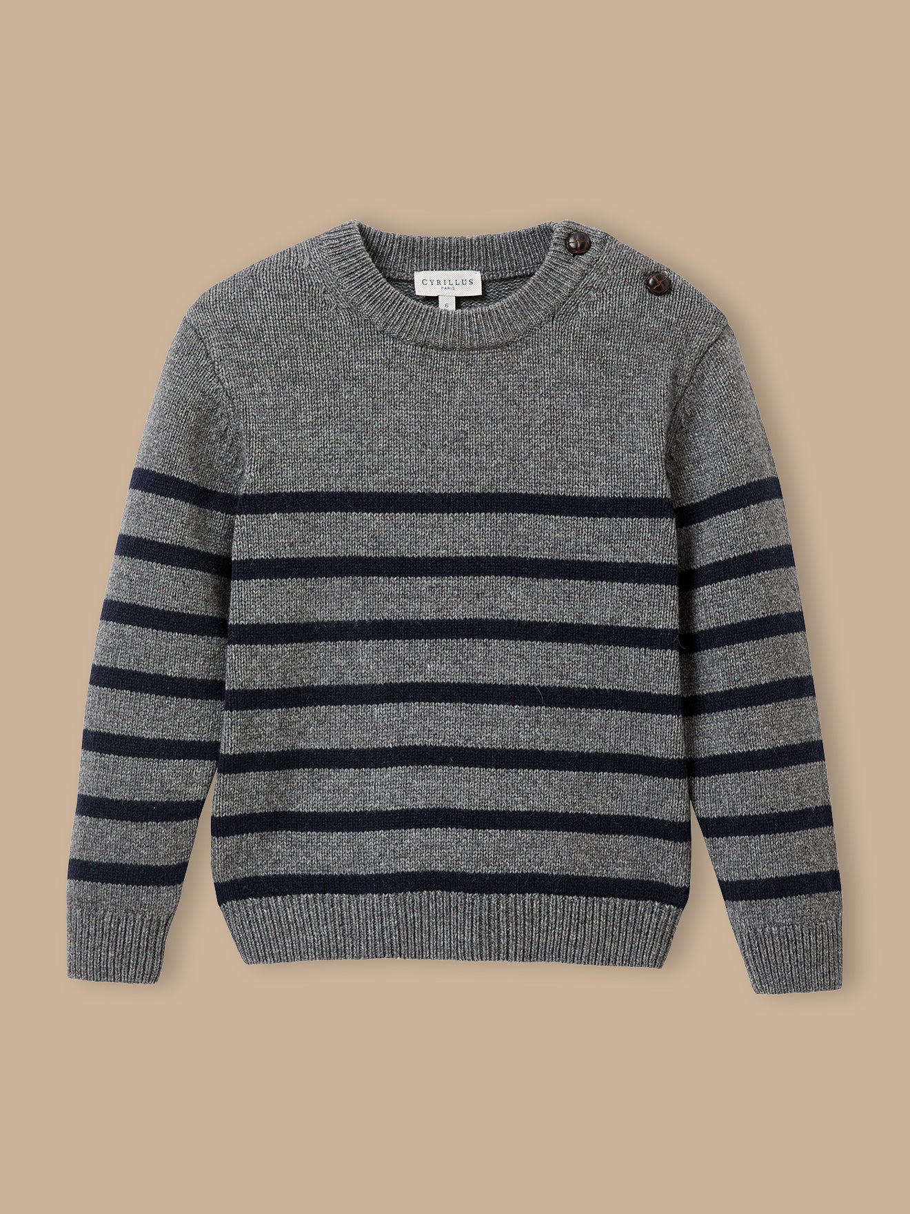 Pull marinière Garçon en laine majoritaire