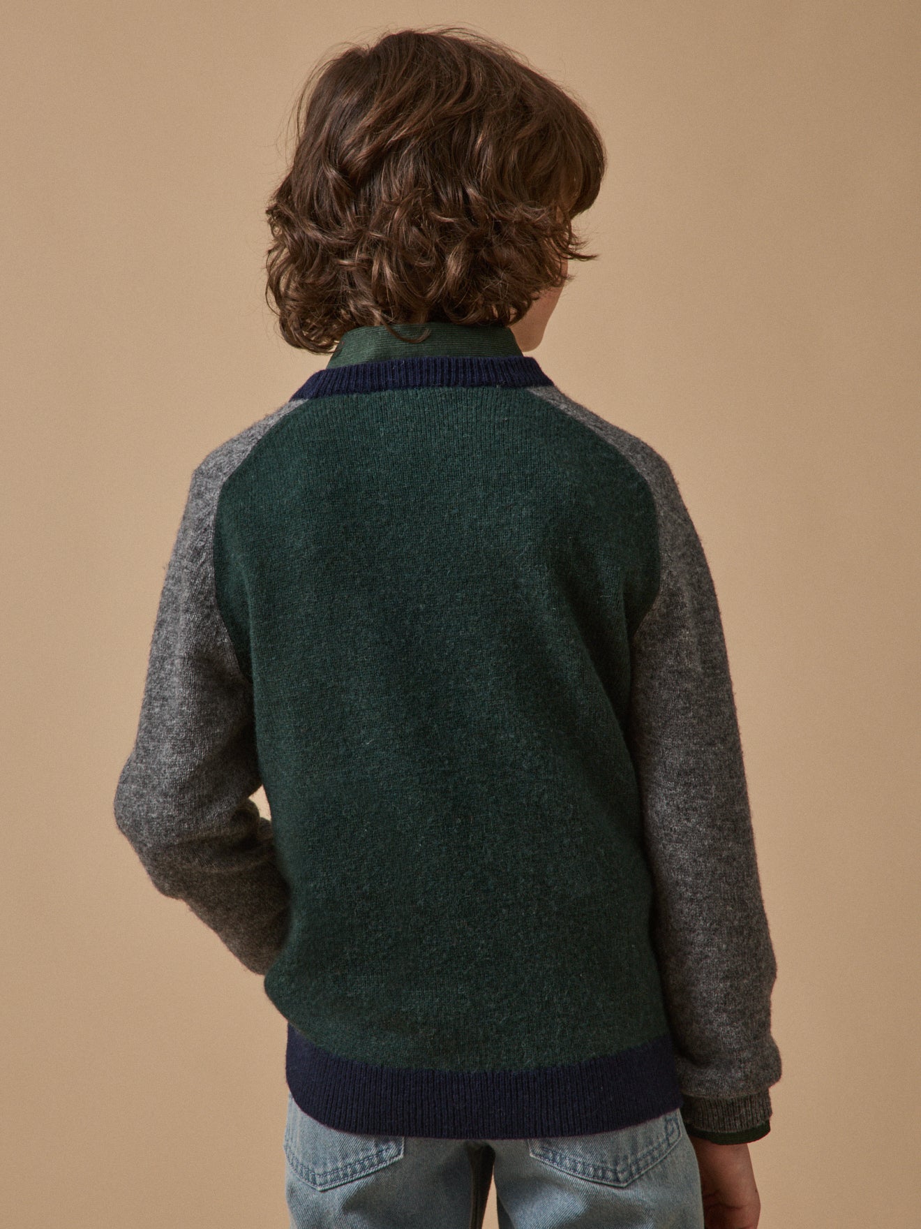 Pull colorblock en laine Garçon