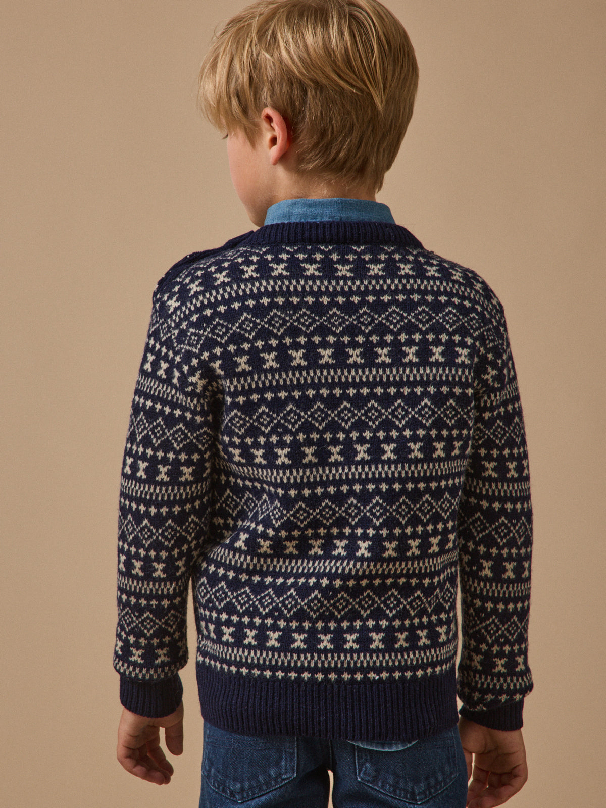 Pull jacquard avec laine Garçon