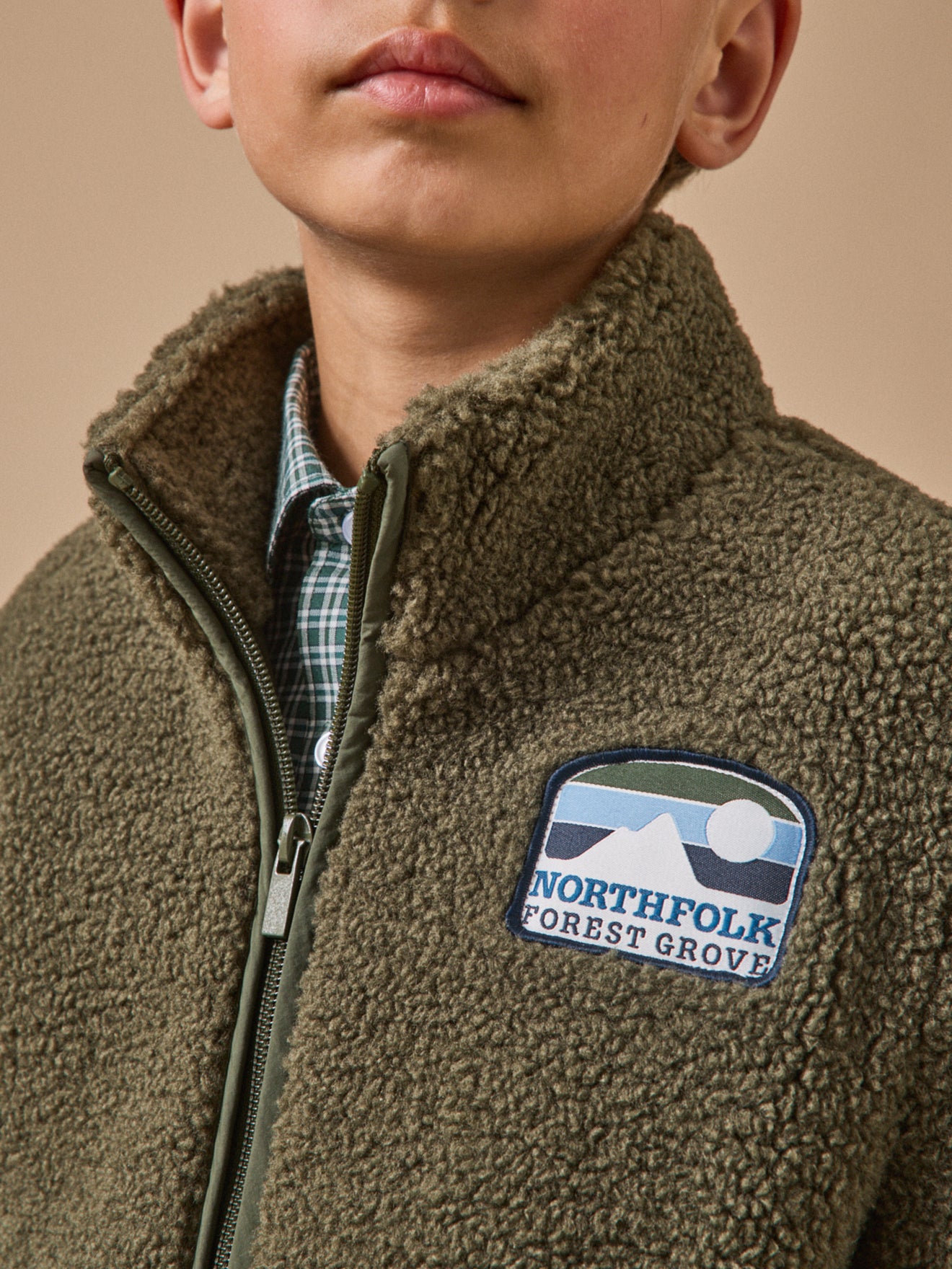 Cardigan zippé en sherpa Garçon