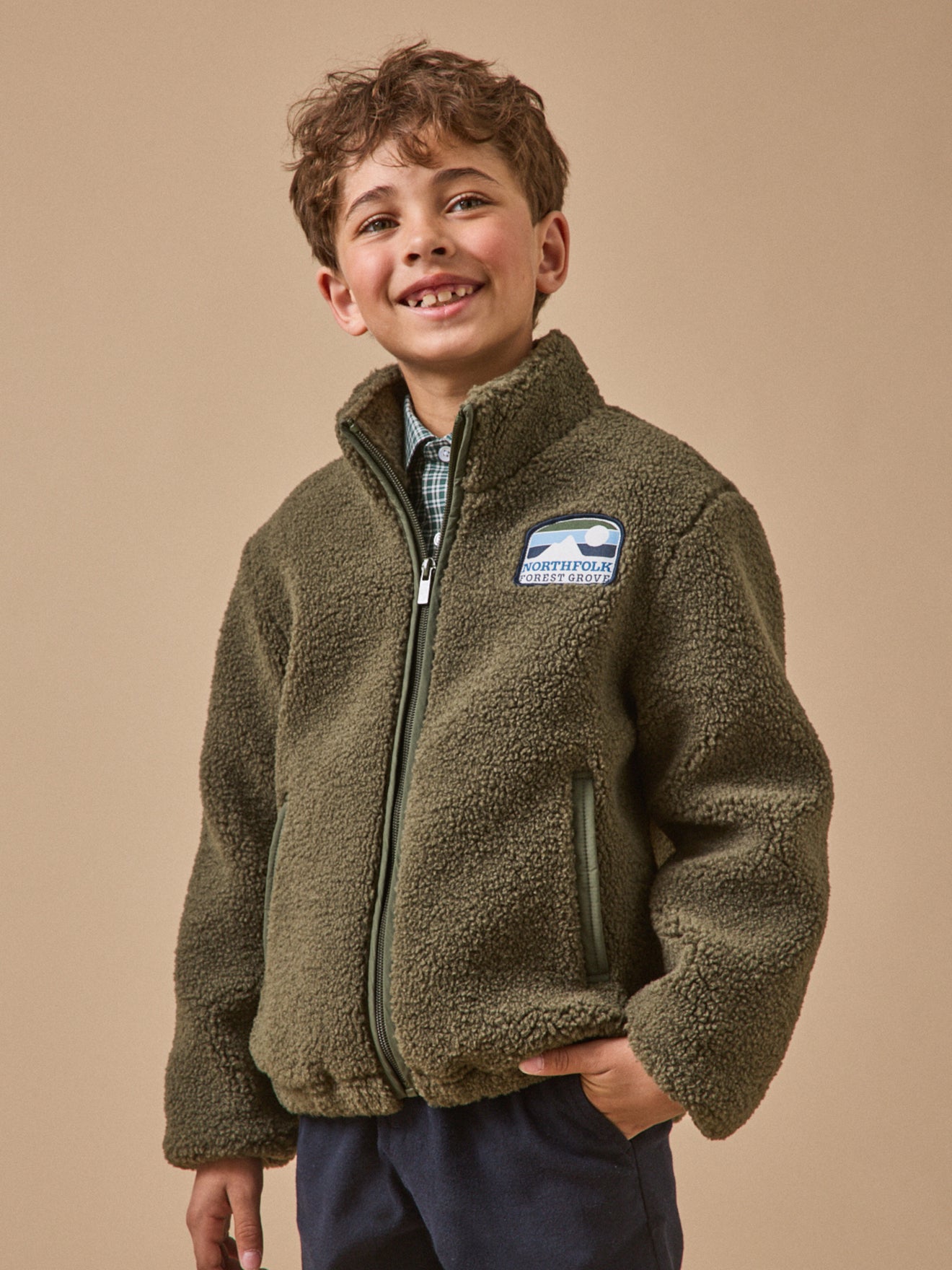 Cardigan zippé en sherpa Garçon