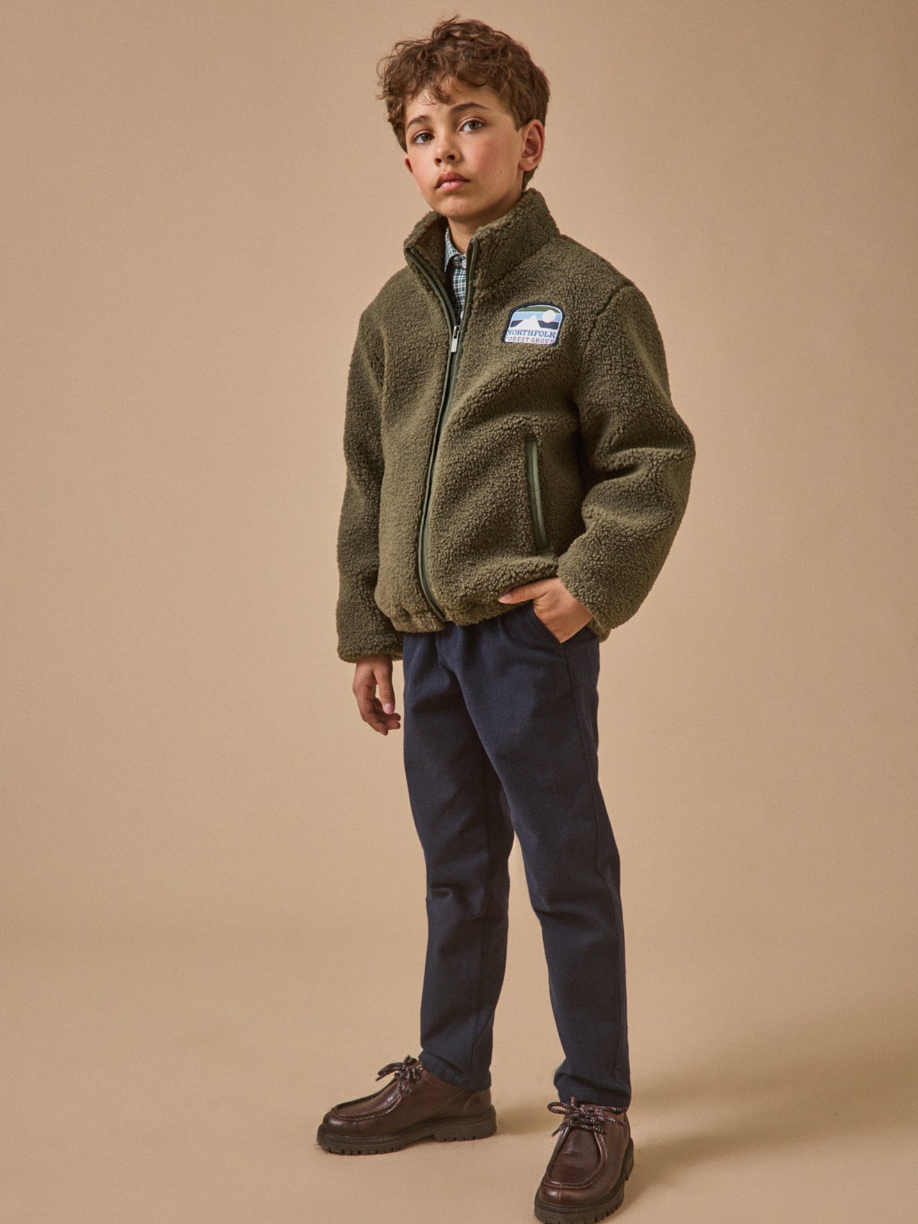 Cardigan zippé en sherpa Garçon