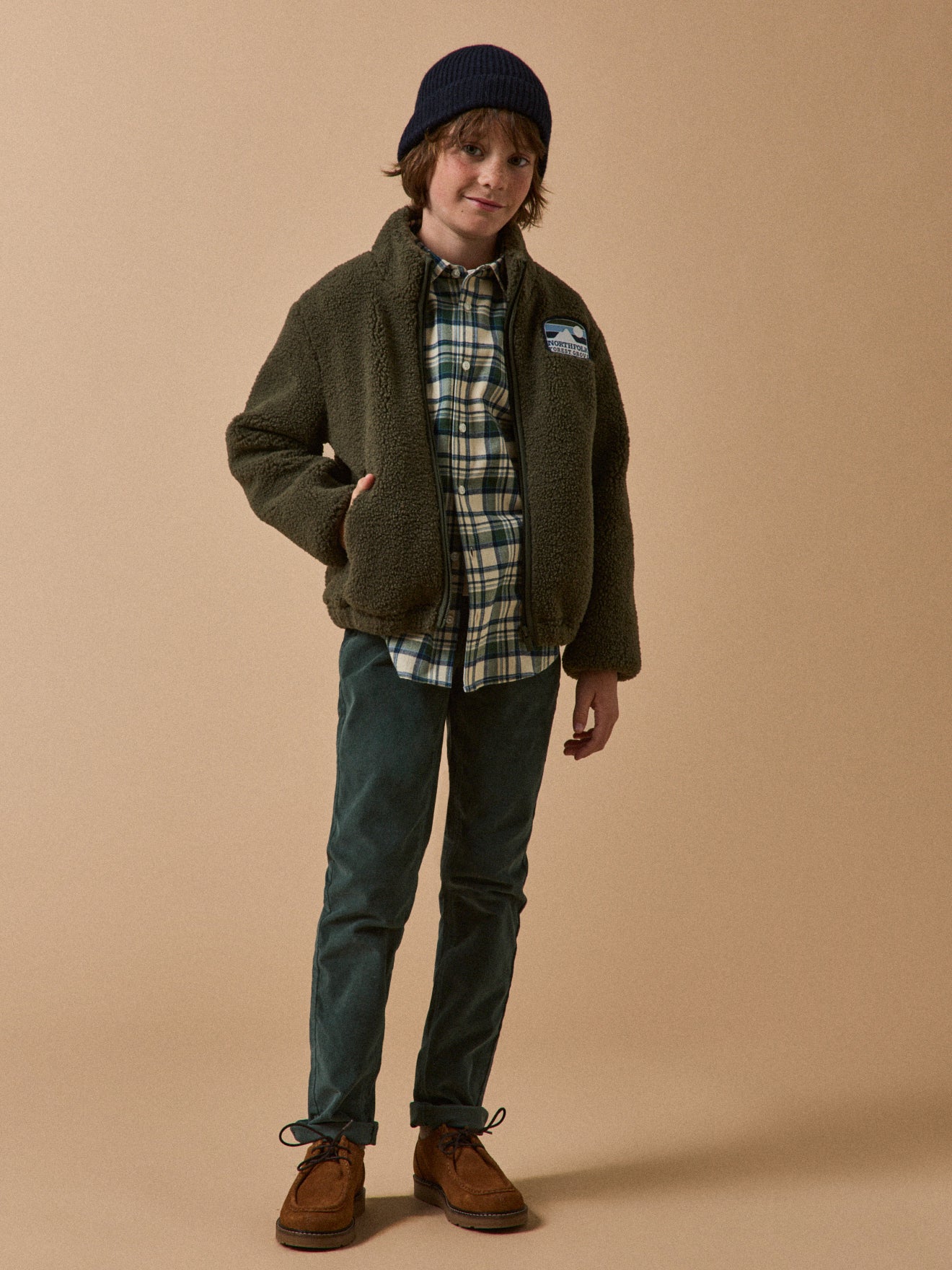 Cardigan zippé en sherpa Garçon