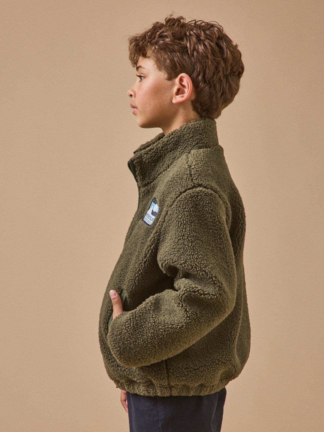 Cardigan zippé en sherpa Garçon
