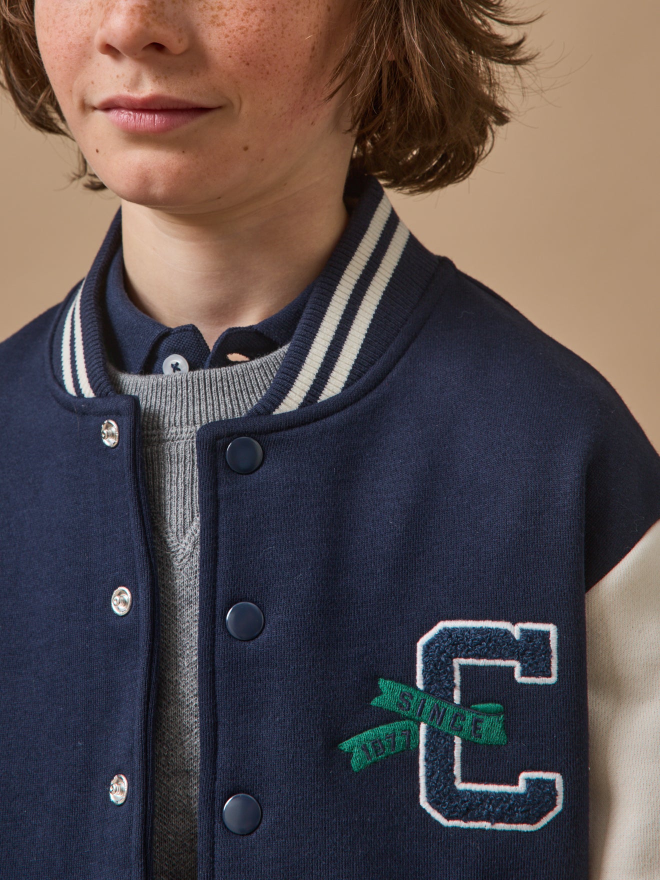 Blouson teddy brodé Garçon