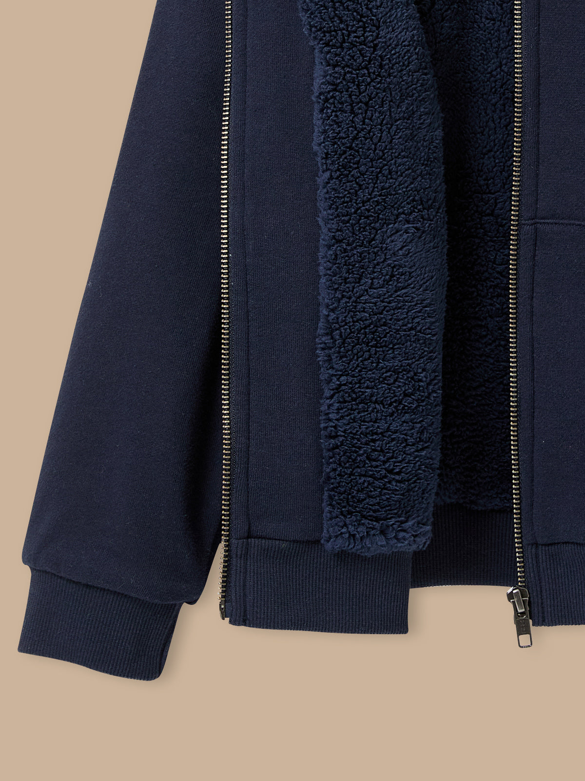Sweat zippé doublé sherpa Garçon