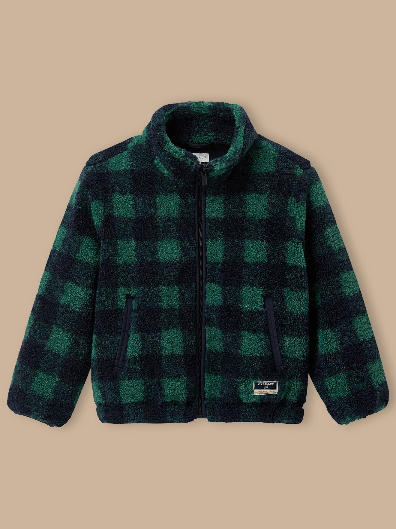 Veste sherpa à carreaux Garçon