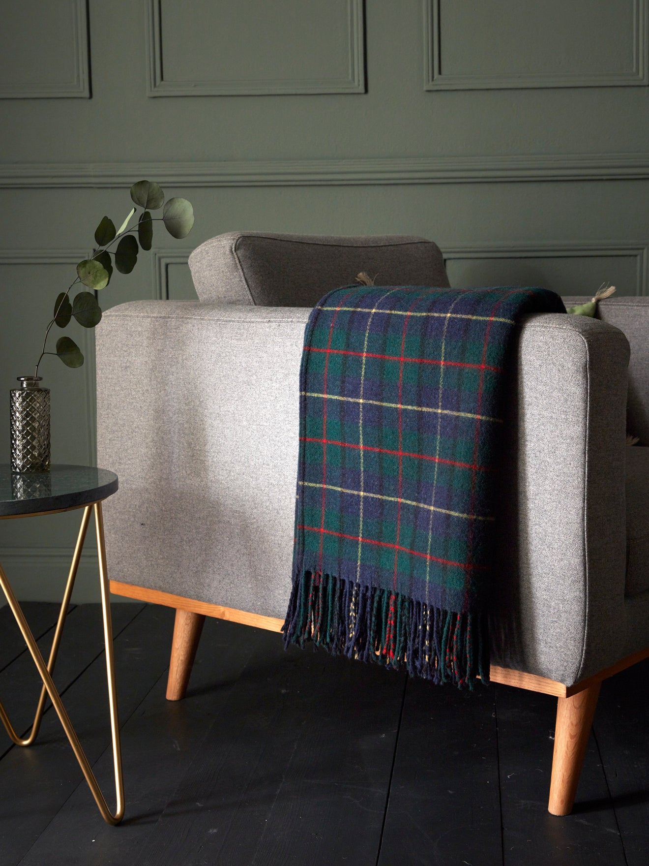Plaid écossais laine majoritaire